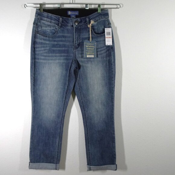Democracy Girlfriend Jeans Women's Plus Size 14W Blue Denim Stretch "Ab" - Picture 1 of 11
